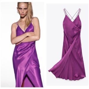 Zara NWT Knotted Slit Dress
